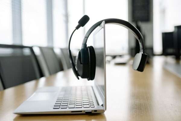 Modern business desk phone in an office, representing VoIP service provider selection