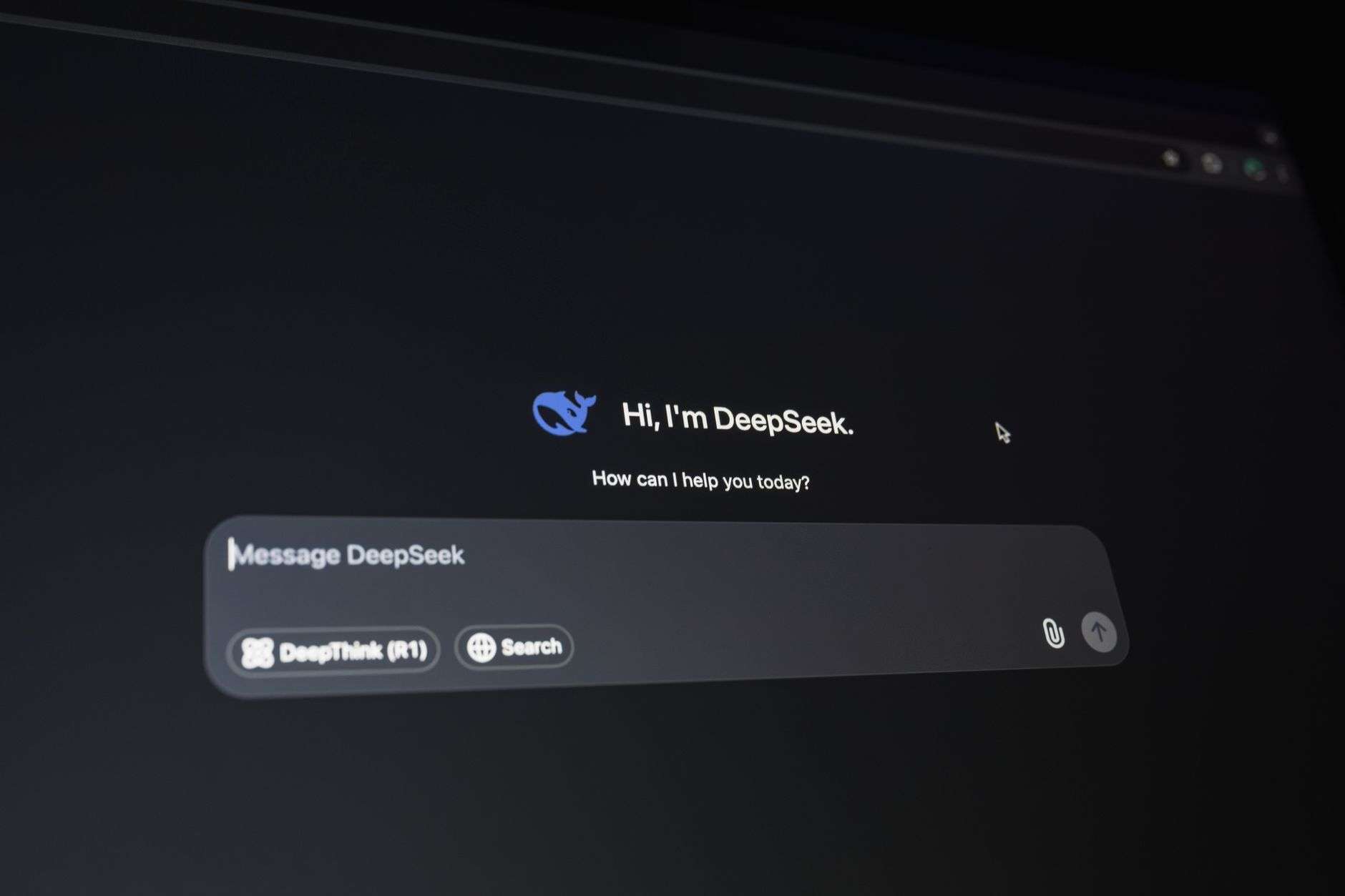 A digital AI assistant interface on screen representing AI-powered phone answering technology