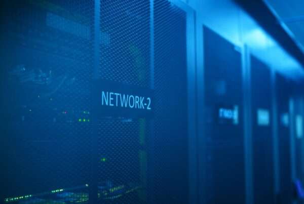 Cytranet’s AI-Driven Network Security: How a Regional Telecom Protects Government & Healthcare 5 Illuminated network server room representing AI-driven telecom network security