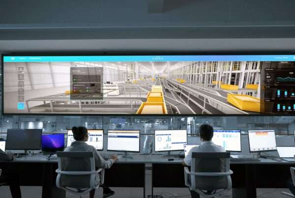 Network security team monitoring AI-driven threat detection dashboards in an operations center