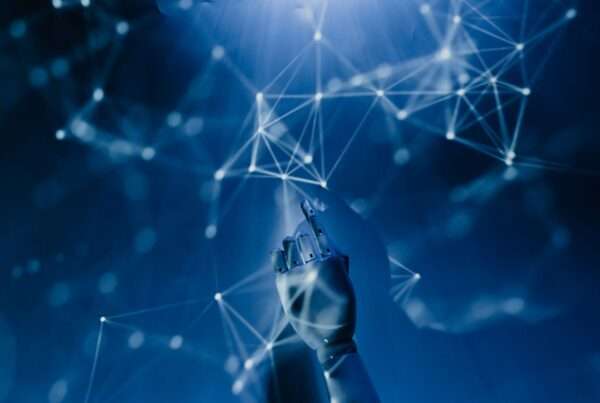 Abstract network visualization representing AI agent architecture