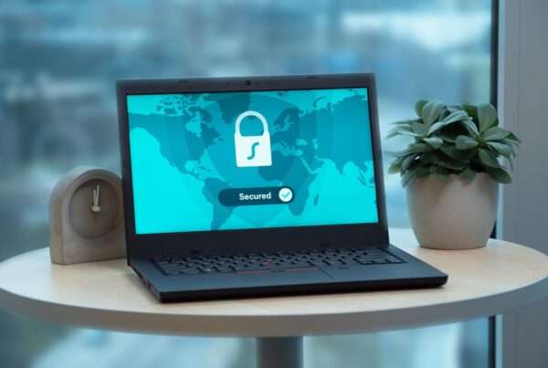 Laptop with security protections representing small business cybersecurity and compliance in Nevada and the Southwest