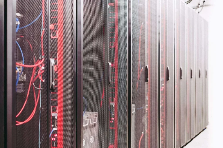 Network cabling connected to business infrastructure equipment