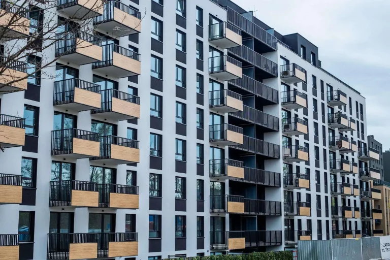 Modern multi-dwelling unit apartment building with building-wide fiber internet and managed Wi-Fi service by Cytranet