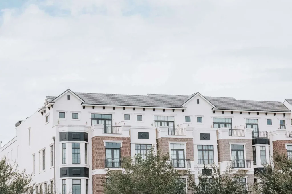 Modern multi-story apartment building representing Cytranet's MDU internet and managed Wi-Fi services for multi-dwelling units