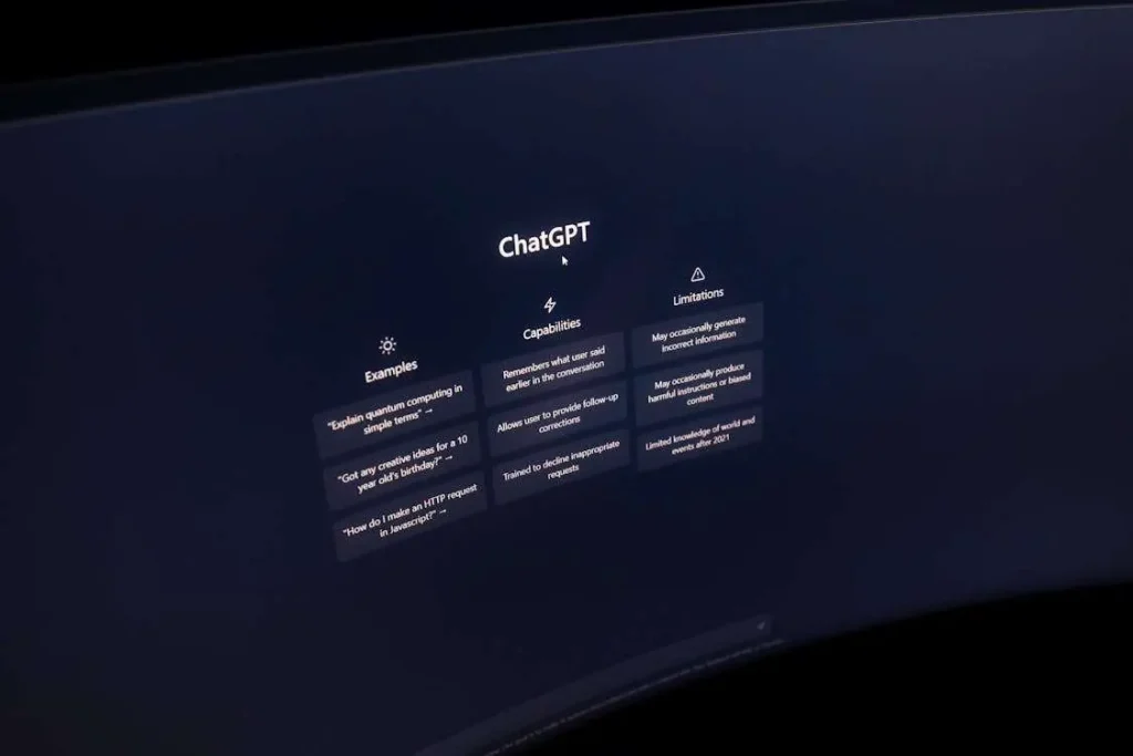 Generative AI productivity tools interface on computer screen